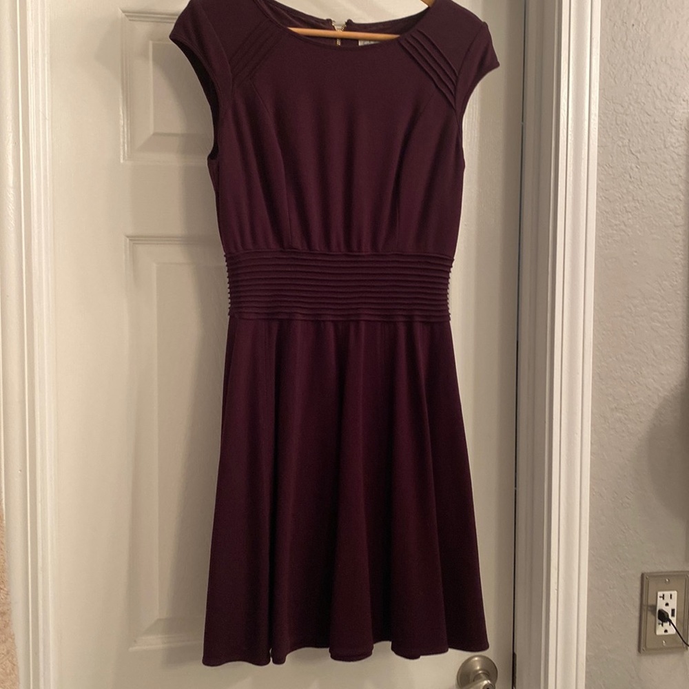 Eliza J Knit Dress in plum. Very flattering on, worn only twice. Size M.